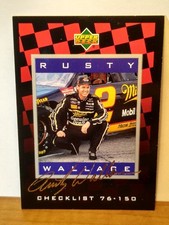 RARE 1995 Upper Deck Gold Signature Rusty Wallace Checklist Parallel #150 NRMT+ picture