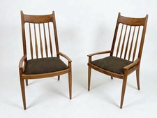 Authentic Sam Maloof Mid Century Walnut Dining Chairs Pair 1970s picture