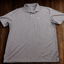🔥HOT Rhoback The 1776 Golf Polo Shirt Mens Admiral Navy 4-Way Stretch M picture
