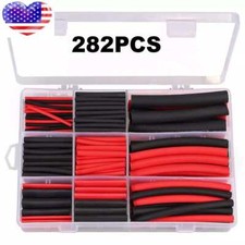 282pcs Black Red 3:1 Dual Wall Adhesive Lined Wrap Heat Shrink Tubing Kit picture