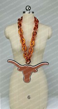 New TEXAS LONGHORNS ORANGE Jumbo Orange Big Fan Chain Necklace Foam USA picture