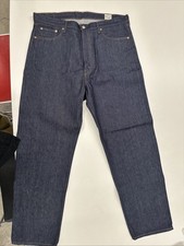 NWOT #1 MENSWEAR orSlow Made in Japan Raw Indigo Heavy 101 Dad Fit Jeans XL NR picture