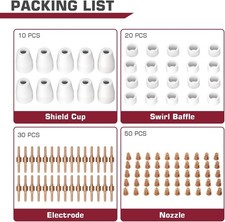 ARCCAPTAIN 110PCS PT31 Plasma Cutting Consumables Fit CUT-45 CUT50 CT-312 MIG205 picture
