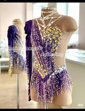 Rhythmic Gymnastics Artistic Gymnastics Leotard Sleeveless Activewear purple picture