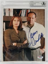 James Gandolfini Signed 8x10 Photo Sopranos Lorraine Bracco BAS Auto Grade 10 picture