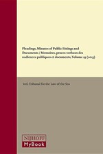 Pleadings, Minutes of Public Sittings and Documents  Mémoires picture