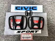 New Gloss Black Logo Emblem Set Fits for Honda Civic 2022-2025 Sport Sedan picture