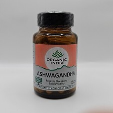 Organic India Ashvagandha OFFICIAL USA 3 BOX 180 CAPS Vegetarian Botanical Herbs picture