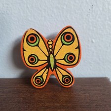 RARE Vintage 60/70’s Yellow Orange Counterpoint Mod Butterfly Kitchen Desk Clip picture