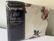 Springmaid MARJORIE Rose Percale  4-Piece Sheet Set Double Flat Fitted 2 Cases picture