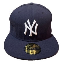 New Era 59FIFTY New York Yankees Pre 2016 Fitted Cap Hat Navy Blue 7 1/2 USA New picture