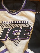 Vintage 90s Indianapolis Ice IHL Hockey Jersey 2XL Made in Canada Sewn Logo picture
