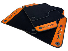 Black Floor Mats For Lamborghini Urus 2018-2024  With Orange Alcantara Leather picture