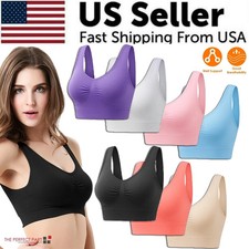 Sport Bras Seamless Wire-Free Light Support Tank Sports Yoga Sleep Bra US picture