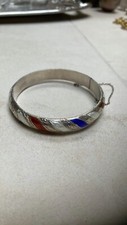 vintage sterling and enamel bracelet Siam 925 picture