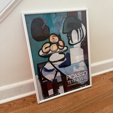 Authentic Vintage Pablo Picasso Framed Exhibition Poster 1984 TETE A TETE picture