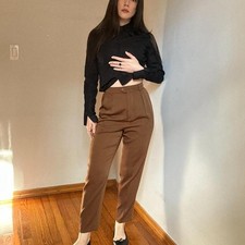 Vintage Escada by Margaretha Ley Chocolate Wool Trousers picture