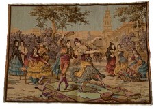 Tapestry Spanish Dancer's Carmen Scene Gypsy Andalusia Romani Music Flamenco 35” picture