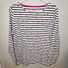 Boden Women's Great Breton Long Sleeve Striped Polka Dot Scoop Neck Tee XL picture