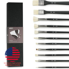ARTIFY 11 Pieces Professional Artist Paint Brush Set Natural Hog Bristle Brushes picture