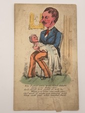 RARE 1800's MECHANCAL Hand-Colored MOCK Vinegar Valentine picture