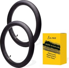2 Pack 100 90 19 Motorcycle Inner Tubes Natural Rubber TR4 Valve Off Road Dirt B picture