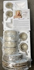 Temptations by Tara 16pc Taupe Old World Pattern Dishware Set For 4 New picture