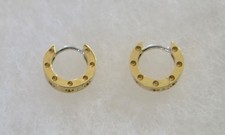 Roberto Coin Pois Moi 18K Yellow Gold Huggie Hoop Earrings/0.28