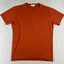 Gustin Shirt USA Made Short Sleeve Crew Neck Small Mens Orange Cotton Huckberry picture