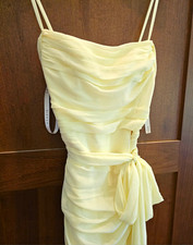 Azazie Solstice Chiffon Dress A6 Lemon Sorbet NWT picture