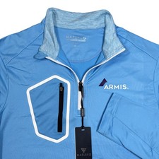 Maelreg ARMIS Mens 1/4 Zip Performance Pullover Golf Sweatshirt Blue Medium picture