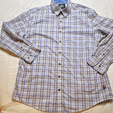 The Savile Row Company Non-Iron Slim Plaid Dress Shirt XL 17-17.5 34/35 picture