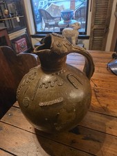 Authentic ** Antique Mexican Pottery 1800s Spanish Colonial Atzompa Oaxacan Jug picture
