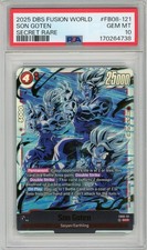 PSA 10 DRAGON BALL SUPER FUSION WORLD - SON GOTEN - SECRET RARE - FB08-121 picture