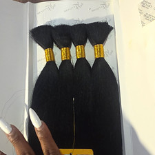 Janet Collection New Yaky Bulk Remy 100% Human Hair Straight 18in Black picture
