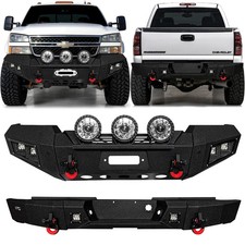 Vijay For 2003-2006 Chevy Silverado 2500HD/3500 Black Front/Rear Bumper w/Lights picture