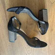 Bandolino Black and Silver Block Heel Sandals picture