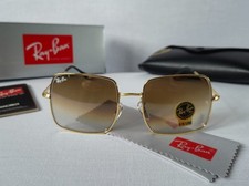 NEW Ray-Ban RB1971 9147/51 SQUARE CLASSIC Polished Gold Grad Brown Sunglasses 54 picture