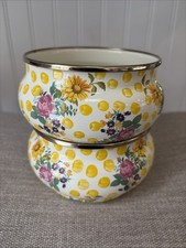 2 Mackenzie Childs Enameled Metal Buttercup 5 1/2