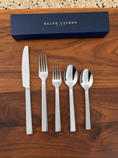 Vintage 1990s Ralph Lauren Home Academy Flatware 5-Piece Place Setting Stainless picture