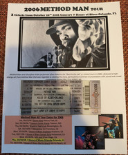 Method Man 2 tickets from 2006 with sheet description as shown picture