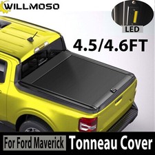 4.5FT/4.6FT Truck Bed Tonneau Cover Retractable For 22-24 Ford Maverick Aluminum picture