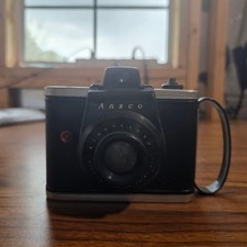 Vintage Ansco Readyflash Box Camera Black Silver Trim Binghamton NY Untested picture