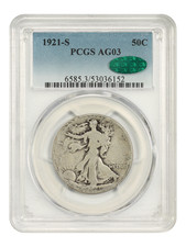 1921-S 50C PCGS/CAC AG3 - Walking Liberty Half Dollar - Key Date picture