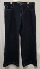 Torrid Womens Ultra Wide Leg Jeans 18R Dark Wash Plus Size Stretch Denim Flaw picture