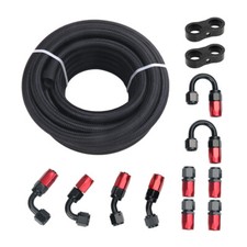 Fuel Line Kit  Braided Nylon Fuel Hose 4AN 6AN 8AN 10AN CPE 10FT 20FT Black Red picture