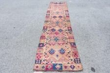 Turkish Vintage Rug 2,5x11,9 ft (77x364 cm), Herki Red Ombré Rug picture