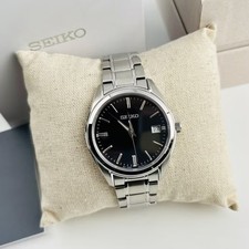 Seiko Essentials SUR311 Black Dial Stainless Steel Men's Quartz Watch 40.2mm New picture