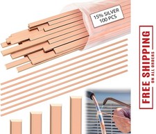 100 Sticks 15% Silver Brazing Rods AWS Bcup-5 15% Silver Solder Phos Copper Braz picture