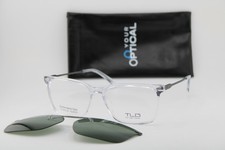NEW TLG CLIP-ON NUCP052 C03 CLEAR TITANIUM POLARIZED AUTHENTIC EYEGLASSES 58-17 picture